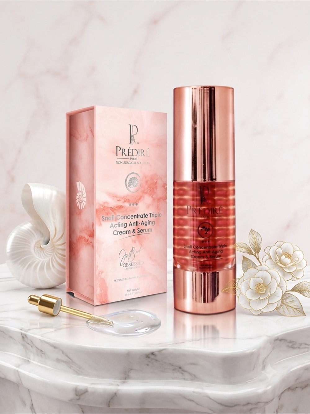 Prédiré Snail Concentrate Triple-Acting Anti-Aging Serum & Cream - Rose Gold
